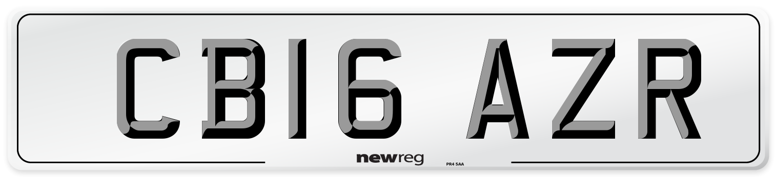 CB16 AZR Number Plate from New Reg